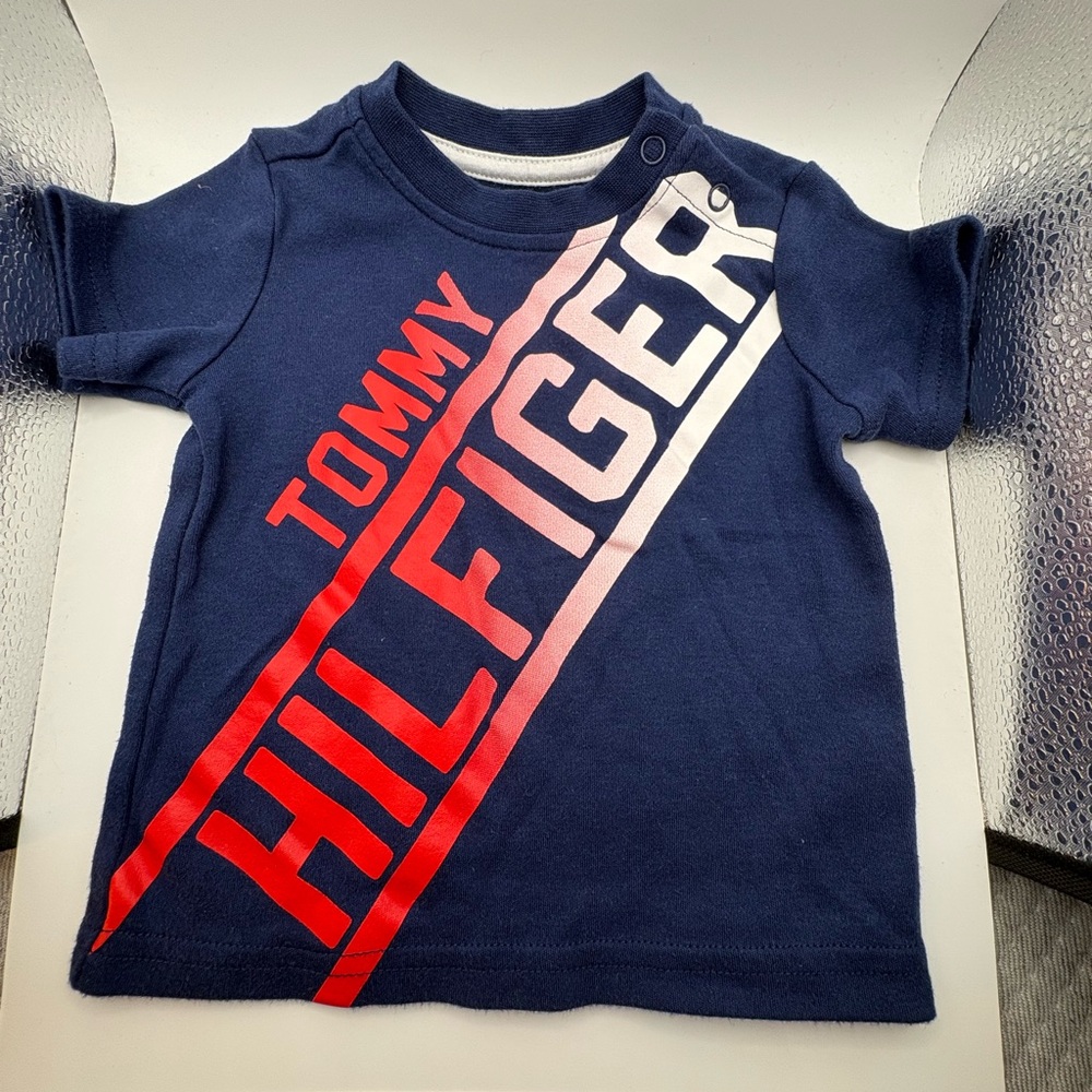 Tommy Hilfiger Baby Tee 3-6M Navy Logo Graphic Shirt